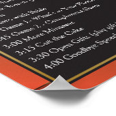 ブライダルシャワーイベント✨オレンジ金ゴールドカスタムおもしろい ポスター (角)