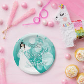 ブライダルシャワーインかわいらしターコイズブルー ペーパープレート (パーティー)