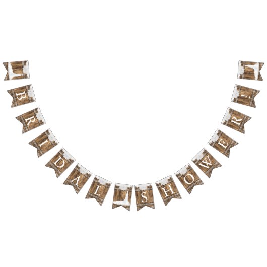 ブライダルシャワーインウ素朴ッドアンドホワイトレース バンティングフラッグ (全)