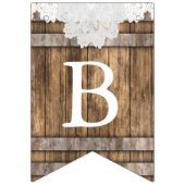 ブライダルシャワーインウ素朴ッドアンドホワイトレース バンティングフラッグ (第2の旗)