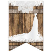 ブライダルシャワーインウ素朴ッドアンドホワイトレース バンティングフラッグ (第1の旗)