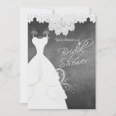 ブライダルシャワーインシャルボード&ホワイトレース 招待状 (正面)