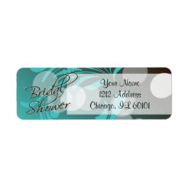 ブライダルシャワーインターコイズブルーとブラウン ラベル