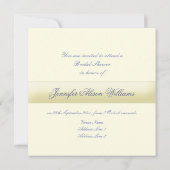 ブライダルシャワーインビテーションパール&ダイヤモンドブローチ 招待状 (裏面)