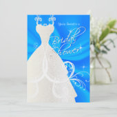 ブライダルシャワーインベビーブルーサテン 招待状 (スタンド正面)