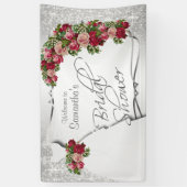 ブライダルシャワーインホワイトグリッター2 横断幕 (縦)