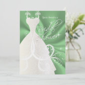 ブライダルシャワーインミントグリーンサテン 招待状 (スタンド正面)