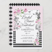 ブライダルシャワーインワンダーランドシックなフローラフェアヤタレ 招待状 (正面/裏面)