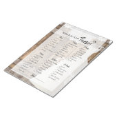 ブライダルシャワーイン素朴ウッド&ホワイトレースゲーム ノートパッド (アングル)