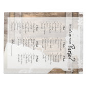 ブライダルシャワーイン素朴ウッド&ホワイトレースゲーム ノートパッド (正面)