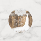 ブライダルシャワーイン素朴ウッド&ホワイトレース コンフェッティ (スモール正面)