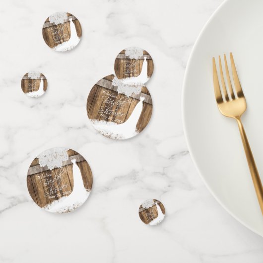 ブライダルシャワーイン素朴ウッド&ホワイトレース コンフェッティ (グループ)