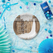 ブライダルシャワーイン素朴ウッド&ホワイトレース ペーパープレート (パーティー)