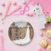 ブライダルシャワーイン素朴ウッド&ホワイトレース ペーパープレート (パーティー)