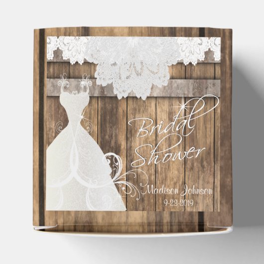 ブライダルシャワーイン素朴ウッド&レースデザイン フェイバーボックス (上部)