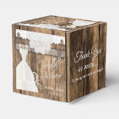 ブライダルシャワーイン素朴ウッド&レースデザイン フェイバーボックス (裏面サイド)