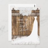 ブライダルシャワーイン素朴ウッド&ヴィンテージレース ポストカード (正面/裏面)