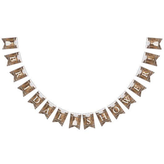 ブライダルシャワーイン素朴ド・アンド・レース バンティングフラッグ (全)