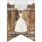 ブライダルシャワーイン素朴ド・アンド・レース バンティングフラッグ (第1の旗)