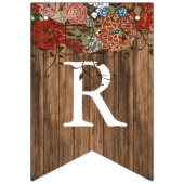 ブライダルシャワーイン素朴フローラリース バンティングフラッグ (第3の旗)