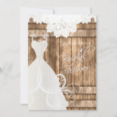 ブライダルシャワーイン素朴ライトウッドアンドレース 招待状 (正面)