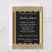 ブライダルシャワーイン金属アンティーク金ゴールド&レース 招待状 (裏面)