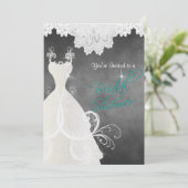 ブライダルシャワーイン黒板とレース 招待状 (スタンド正面)