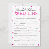 ブライダルシャワーウィッシュとアドバイスマゼンタゲーム 招待状 (正面)