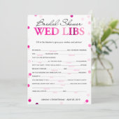 ブライダルシャワーウィッシュとアドバイスマゼンタゲーム 招待状 (スタンド正面)