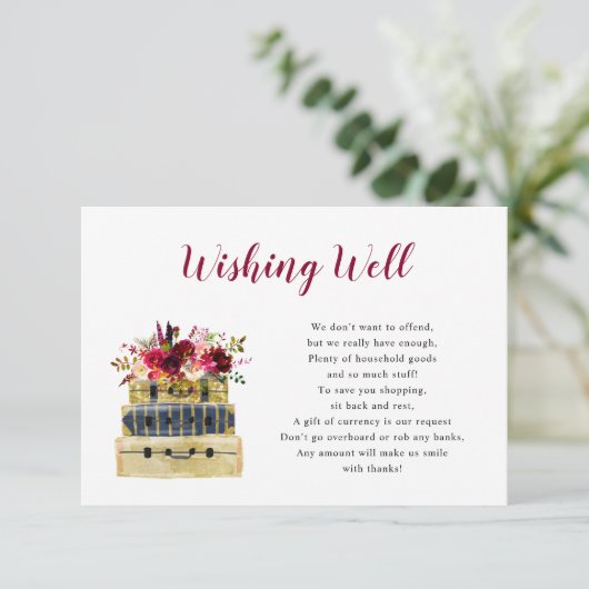 ブライダルシャワーウィングウェルカード、旅行テーマ 招待状 (スタンド正面)