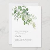 ブライダルシャワーウィンターホワイトフローラ植物学 招待状 (裏面)