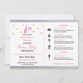 ブライダルシャワーウィークエンドシャンパン招待状 招待状 (正面)