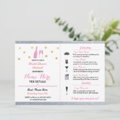 ブライダルシャワーウィークエンドシャンパン招待状 招待状 (スタンド正面)