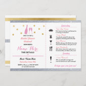 ブライダルシャワーウィークエンドシャンパン招待状 招待状 (正面/裏面)