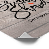 ブライダルシャワーウェルカムウッドフラワーストリングライト ポスター (角)