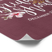 ブライダルシャワーウェルカムサインアジサイのストリングライト ポスター (角)