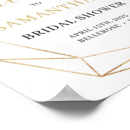 ブライダルシャワーウェルカムサイングリーンユーカリプトゥスボホ ポスター (角)