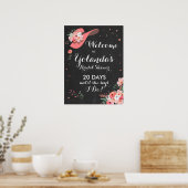 ブライダルシャワーウェルカムサインダービーハットフラワーct ポスター (キッチン)