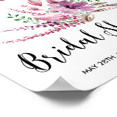 ブライダルシャワーウェルカムサインラヴァンドール&薄紫フローラ ポスター (角)