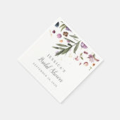 ブライダルシャワーウェルカムサイン落ちるフローラ紫 スタンダードカクテルナプキン (角)