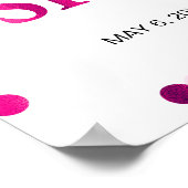 ブライダルシャワーウェルカムサイン |マゼンタ紙吹雪 ポスター (角)