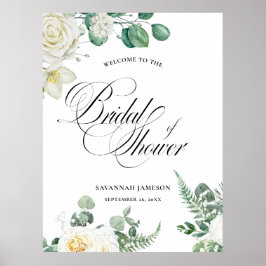 ブライダルシャワーウェルカムサイン、ユーカリブライダルサイン ポスター