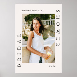 ブライダルシャワーウェルカムサイン(写真と日付) ポスター