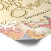 ブライダルシャワーウェルカムサマーサンディビーチヒトデ ポスター (角)