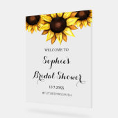 ブライダルシャワーウェルカムヒマワリフローラ標識 アクリルサイン (傾斜)