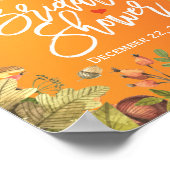 ブライダルシャワーウェルカムメープルリーフパンプキンサンフラワー ポスター (角)