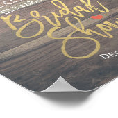 ブライダルシャワーウェルカムレースサンフラワーウッドライト ポスター (角)