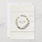 ブライダルシャワーウォーターカラーつる植物キャノピーアーバーボホ 招待状 (裏面)