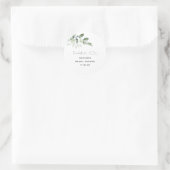 ブライダルシャワーウォーターカラーグリーンリーサンキュー ラウンドシール (バッグ)