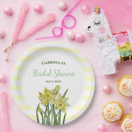 ブライダルシャワーウォーターカラーダフォジルイラストレーション ペーパープレート (パーティー)
